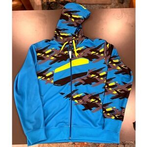 Can-Am BRP Full Zip Hoodie Mens XL Blue Graphic Camo Excellent 286576